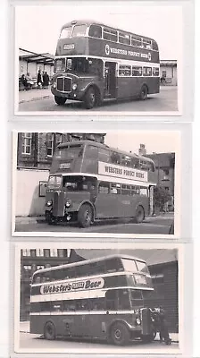 Hebble Buses AEC Webster Beers Burnley Bingley Halifax Plain Back Postcards • £4.30