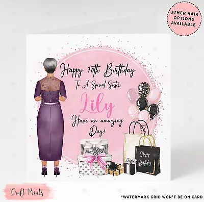 Personalised Birthday Card 60th 70th 80th 90th Nan Mum Friend Sister Grandma Etc • £3