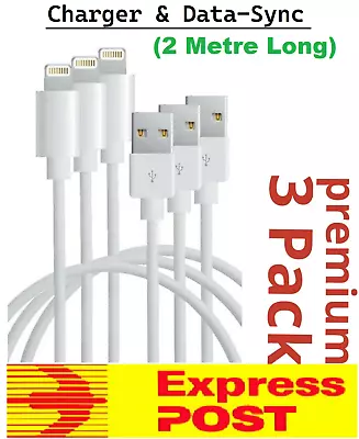 $12.99 • Buy 3 X 2M Fast USB Cable Charger Cord Charging For IPhone 7 8 X 11 12 13 Pro Ipad