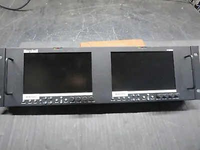 Marshall Electronics V-MD702 Monitor Dual Screen 7  Hi Res Rack Mount USA Used • $475