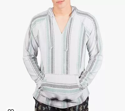 Baja Hoodie Pullover Mexican Beach Poncho Men's Drug Rug Soft Lightweight Small  • $6