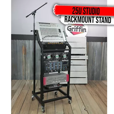 Rack Mount Cart Stand Rolling Studio Mixer Gear Pro Audio IT Server Holder Case • $84