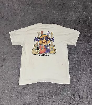 Vintage 90s Hard Rock Cafe Chicago Single Stitch Made In USA Size Large T Shirt • $15.99