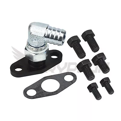 90 Degree 3/4  Barb Turbo Oil Return Drain Flange Kit BorgWarner S200 S300 S400 • $53.19