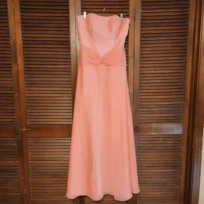 Vintage Mori Lee By Madeline Gardner Pink Strapless Princess Prom Gown Size 12 • $78