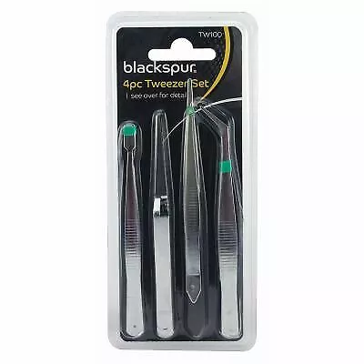 4pc Precision Tweezers Set Assorted Multi-Use Electronic Repair Jewellery Stamps • £2.89