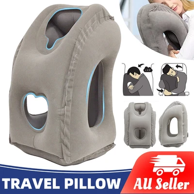$16.95 • Buy Inflatable Air Cushion Travel Pillow For Airplane Office Nap Rest Neck Head Chin