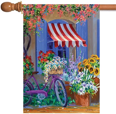 Toland Bloomin' Bike 28x40 Colorful Flower Floral Spring Summer House Flag • $15.98