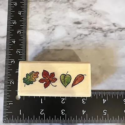 Rubber Stamp Fall Leaves Maple Oak Autumn STAMP CITY Border • $5