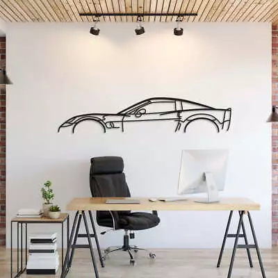 Wall Art Home Decor 3D Acrylic Metal Car Auto Poster USA Silhouette  Corvette C6 • $87.99