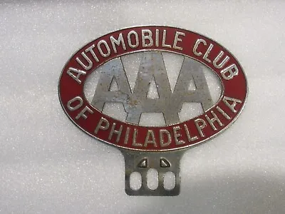 Vintage Automobile Club Of Philadelphia AAA Metal License Plate Topper Rare • $78