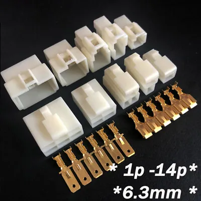 6.3mm 1 To 14 Pin Way Multi Plug Connector Sets Male + Female + Terminal • $1.95