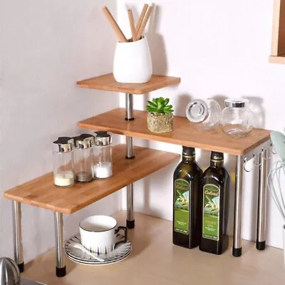 3-Tier Kitchen Corner Shelf Countertop Organizer Bathroom Storage Display Rack  • $45