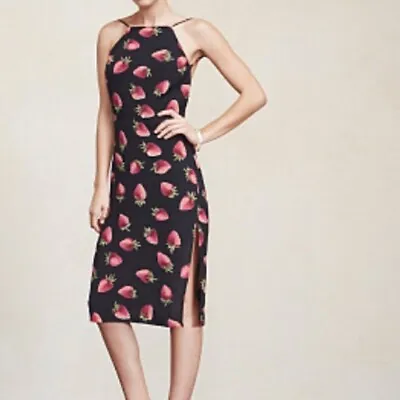 Reformation Petites Luella Dress Size 0 Strawberry Print • $80
