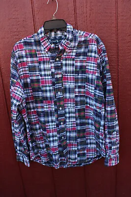 Ralph Lauren Madras Patchwork Shirt Men's Size Large Button Down Long Sleeve • $26