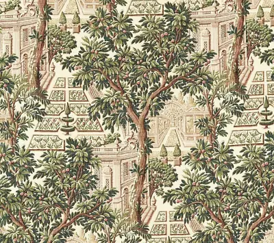 ZOFFANY CURTAIN FABRIC DESIGN Italian Garden 4.8 METRES TUSCAN PINK 100% LINEN • £216.99