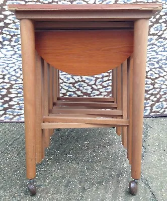Vintage Poul Hundevad Designer Mid Century Danish Teak Set Of 5 Nesting Tables • £175