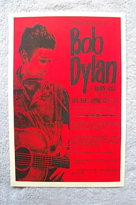 $4.50 • Buy Bob Dylan Concert Tour Poster 1963 Town Hall __