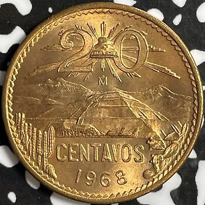 1968 Mexico 20 Centavos Lot#D8113 High Grade! Beautiful! • $5