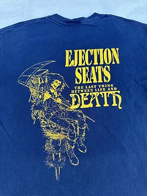 Vtg Ejection Seats Life Death Shirt Navy US Military Fighter Aviation Squadron • $45