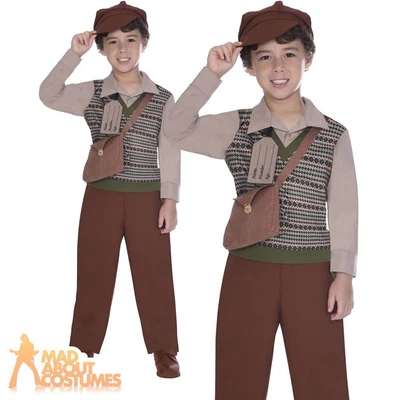 £12.99 • Buy Kids 1940s School Boy Fancy Dress Costume WW2 World Book Day Week Boys Outfit 