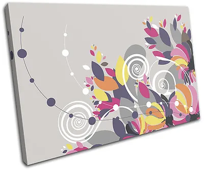 Floral Swirls Vector  Abstract SINGLE CANVAS WALL ART Picture Print VA • $64.99