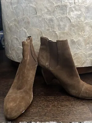 Modern Vintage Boot. Camel. Suede. Booties With Stretch. 37.5 • $25