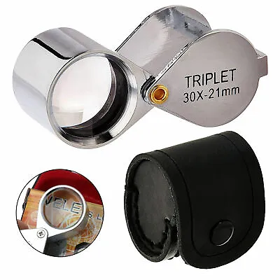 1pc 30x Triplet 21mm Magnifying Glass Chrome Magnifier Jeweler Eye Loupe Jewelry • $11.96