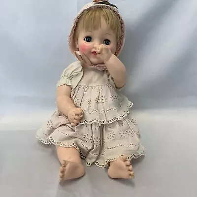 Vintage Effanbee Baby Doll 18 Inch 1968 Crier Works Sleep Eyes Made In Germany • $99.99