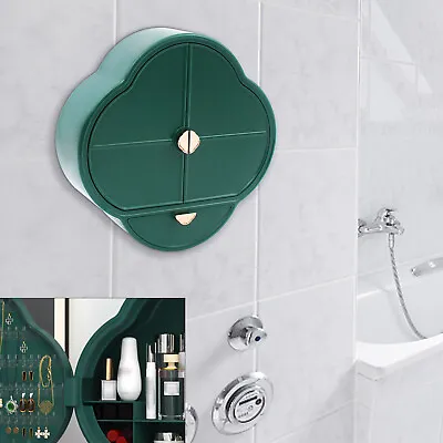 Jewelry Organizer Makeup Organizer Wall-Mounted Cosmetic Storage Bathroom Green • $23.01