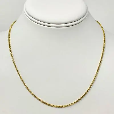 14K Solid Gold Rope Chain Necklace Men Women 16  18  20  22  24  26  28  30  • $119.99