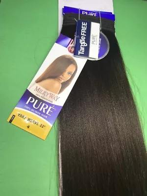 Milky Way PURE Human Hair Weave Extension Yaky_22 _#4 • $48