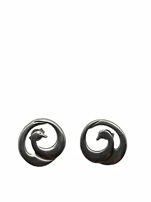 Sterling Silver Vintage 925 Earrings Designer Signed Kilmartin Ola Gorie ? Swan • £45
