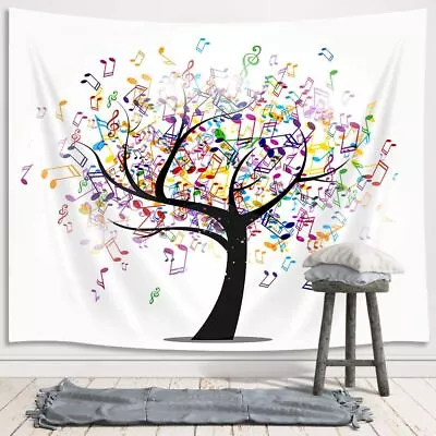 Minimalism Tapestry Wall Hanging Art Music Note Tree Fabric Poster Room Decor • $31.35