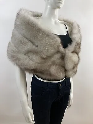 Beautiful & Soft Arctic Fox Fur Stole Wrap - New Satin Lining - Vintage Fur • $219.99