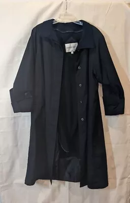 Amanda Smith Ladies Removable Liner Trench Coat Black Size 14  • $30