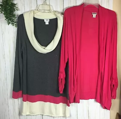 Motherhood Maternity Lot Of 2 Pink Cardigan Gray Sweater Long Sleeve Sz L & Xl • $19.99