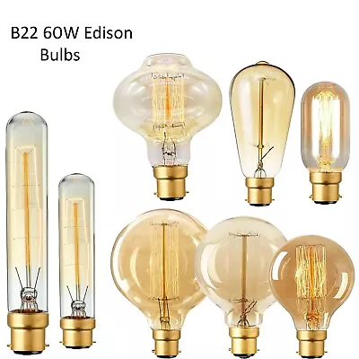 Vintage Filament LED Edison Bulb Dimmable B22 60W Decorative Industrial Lights • £7.46