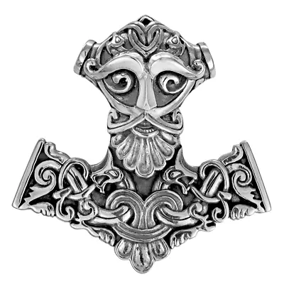 Sterling Silver Large Thor Hammer Pendant Norse Viking Asatru Mjolnir Jewelry • $159.99