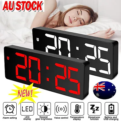 $15.96 • Buy Digital LED Desk Alarm Clock Large Mirror Display USB Snooze Temperature Mode DL