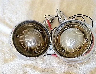 1959 Ford Galaxie Fairlane  Back Up Light Bezels Genuine Used Pair #116 • $490