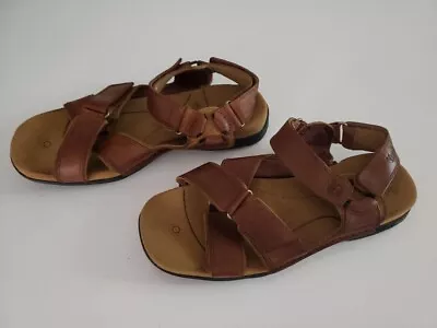 Timberland Cross Strap Sandals Men's Size 10M/ Leather Tan • $44.95