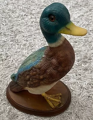 Vintage Large Mallard Duck Resin Figure Made In Italy With Stand • £16