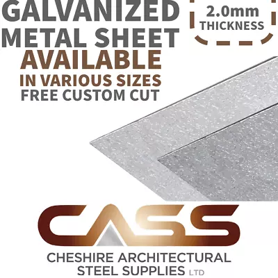 2.0mm GALVANIZED METAL SHEET - VARIOUS SIZES AVAILABLE - FREE CUSTOM CUT • £5.25