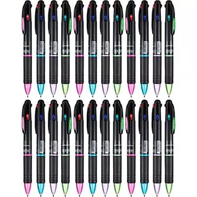 24 Pack 4 In 1 Multicolor Retractable Pens 0.7 Mm 4 Colors Gel Ink Ball Point... • $19.50