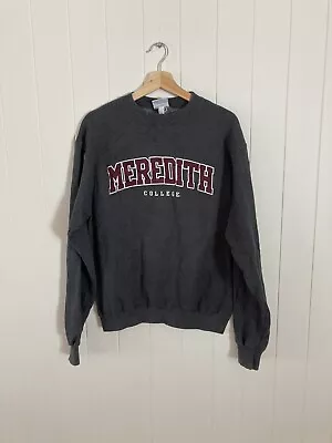 Vintage Champion Crew Neck Jumper Meredith College Embroidered Size M • $40