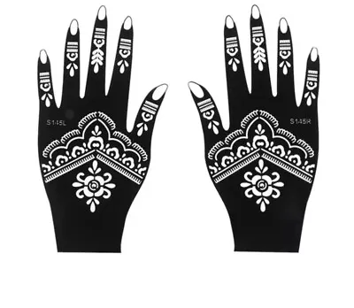 PAIR Henna Mehndi Stencil Template Eid Wedding Bollywood Lace Pattern Design • £3.90