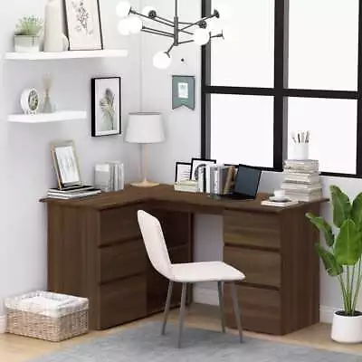 Corner Desk Brown Oak 145x100x76cm Engineered Wood GF0 • £186.36