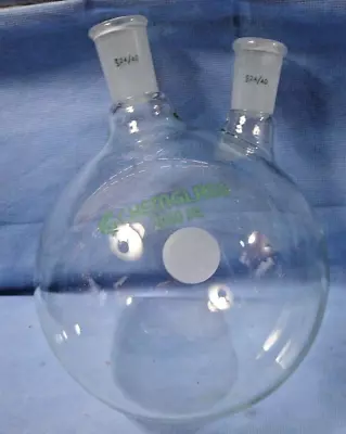 Chemglass 2000mL 2-Neck Round Bottom Flask 24/40 Outer • $75