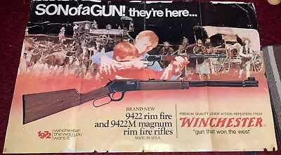 Original 1972 Western Winchester Hunting Rifle Advertising Store Poster  40”x26” • $39.99